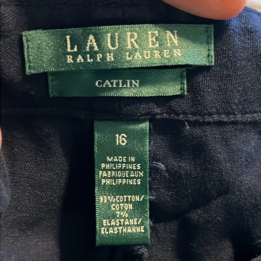 Lauren Ralph Lauren Chino Pants Womens 16 Navy Blue Straight Leg Trousers office